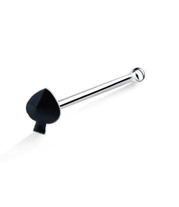 Black Spade Silver Bone Nose Stud NSKD-355CL